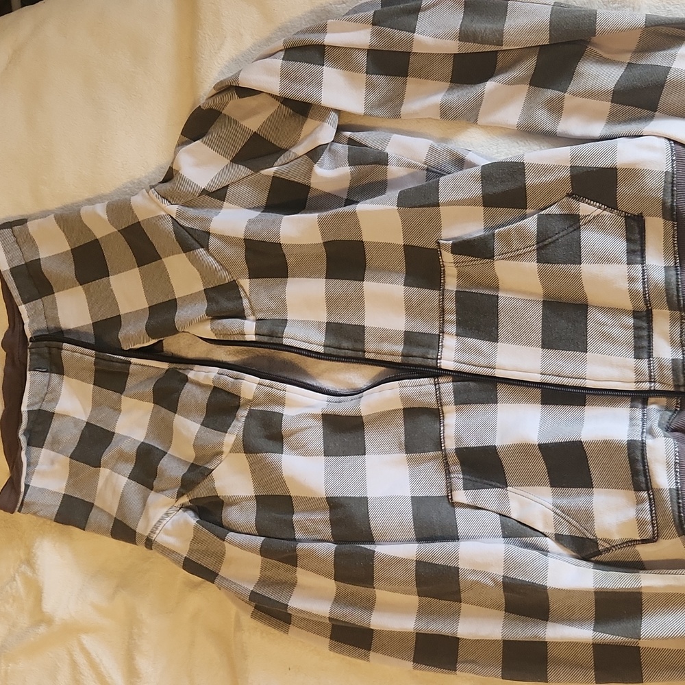Zip up jacket grey plaid